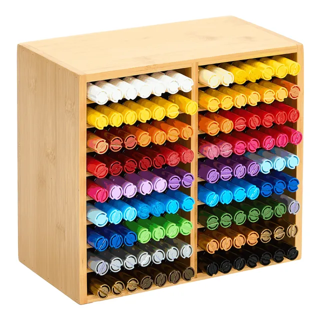 meeden-brush-holders-rangement-marqueurs-bambou-18-compartiments-126 image 1