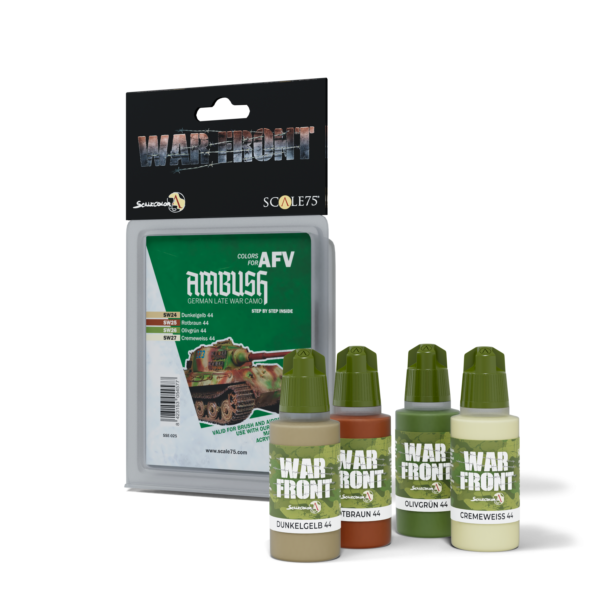 scale75-ambush-set-4-peintures-acryliques-mat-v-hicules-1945 image 1