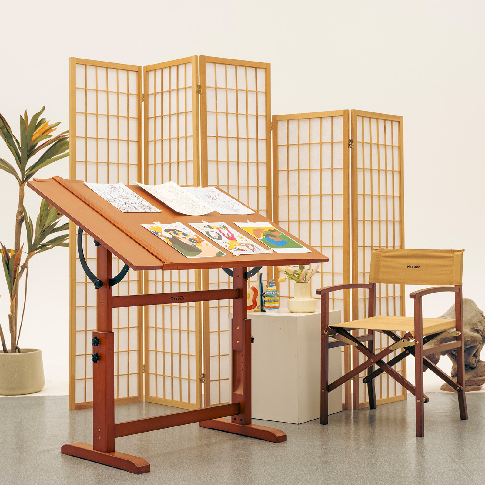 meeden-xsz-6008-table-dessin-noyer-clair-grand-format image 5