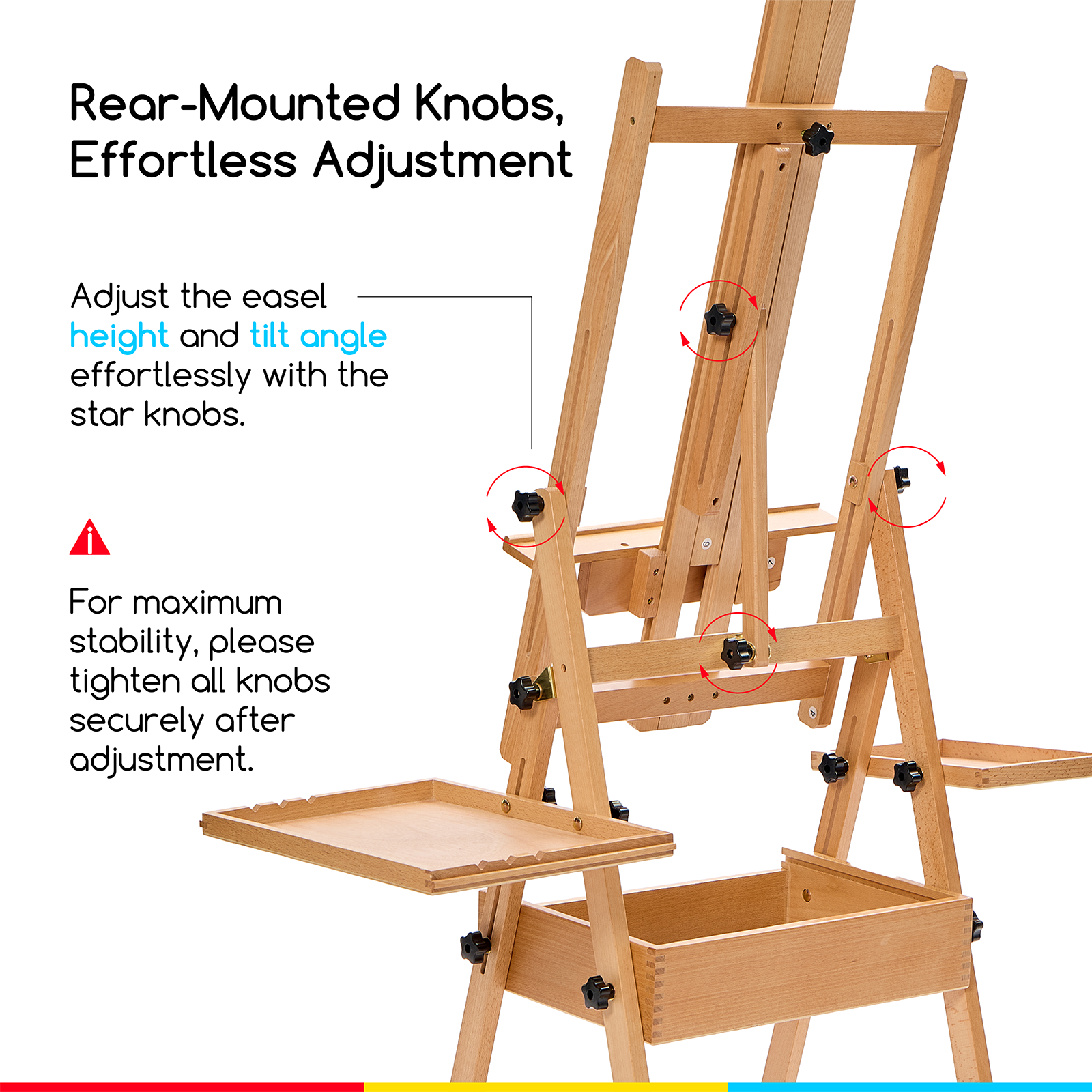 meeden-floor-easels-chevalet-h-tre-naturel-toile-47-pouces image 7