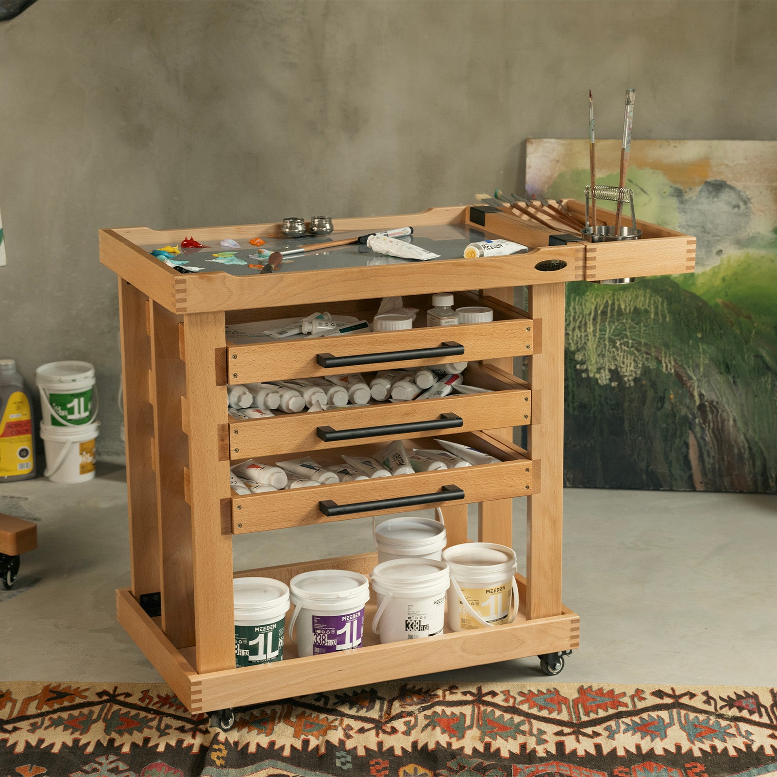 meeden-art-carts-w13h-desserte-bois-5-niveaux-naturel image 4
