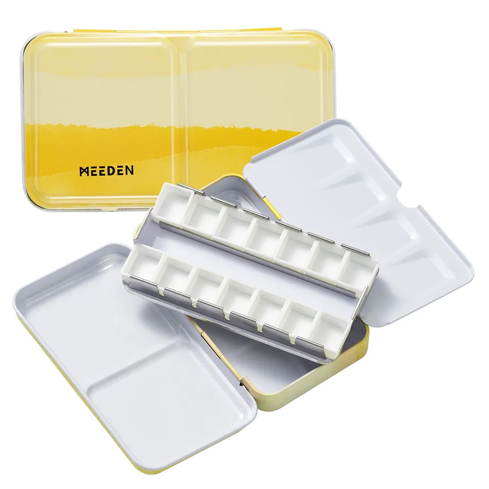 meeden-palettes-bo-te-aquarelle-voyage-jaune-12-godets image 1