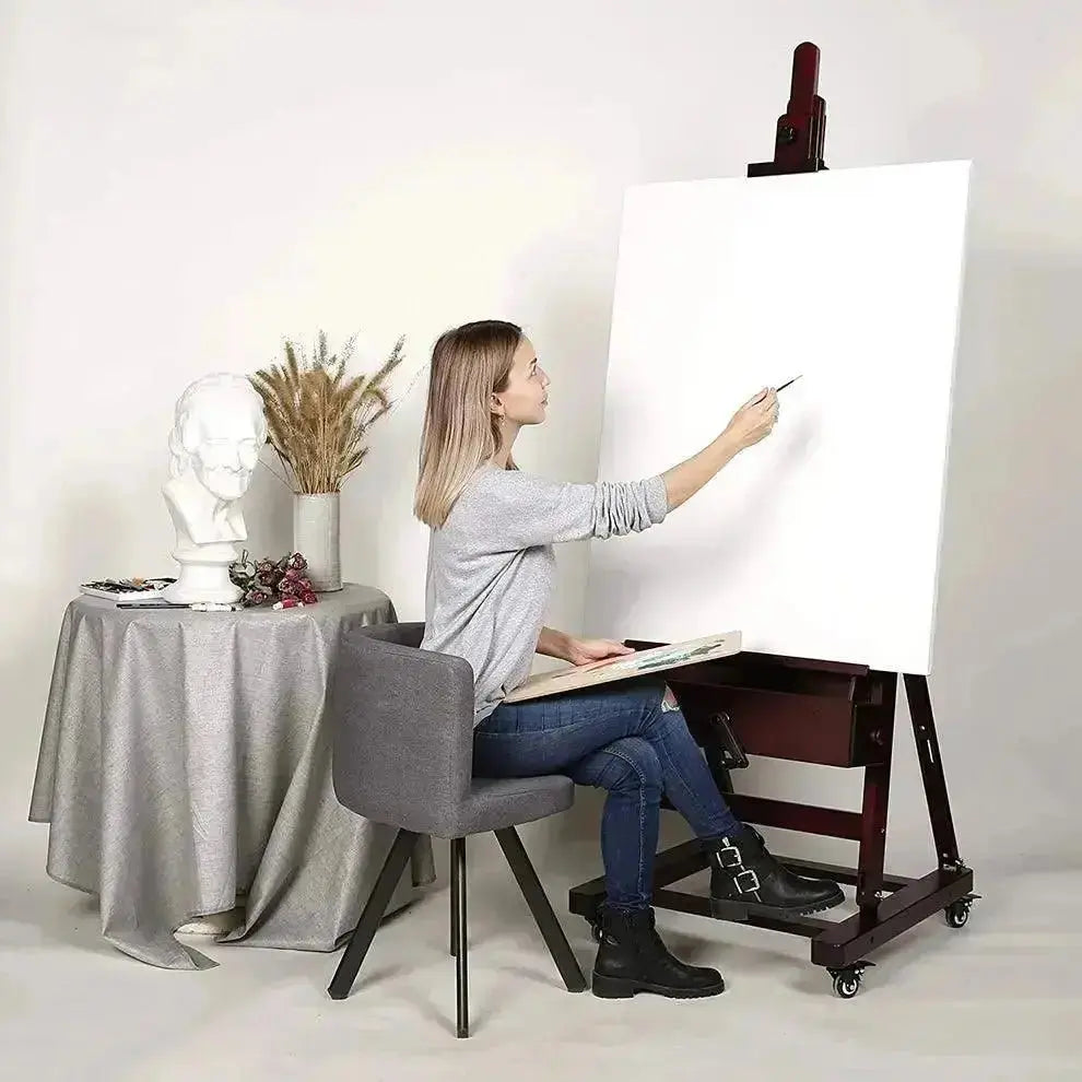 meeden-floor-easels-chevalet-manivelle-w15s-noyer-cerise image 3