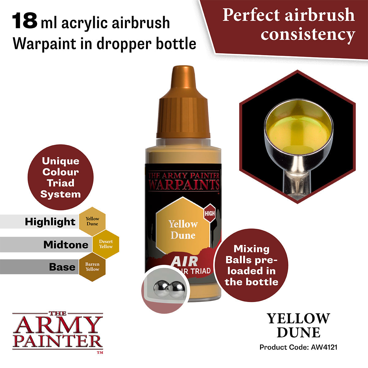 the-army-painter-warpaints-air-yellow-dune-peinture-a-rographe-18-ml-jaune image 2