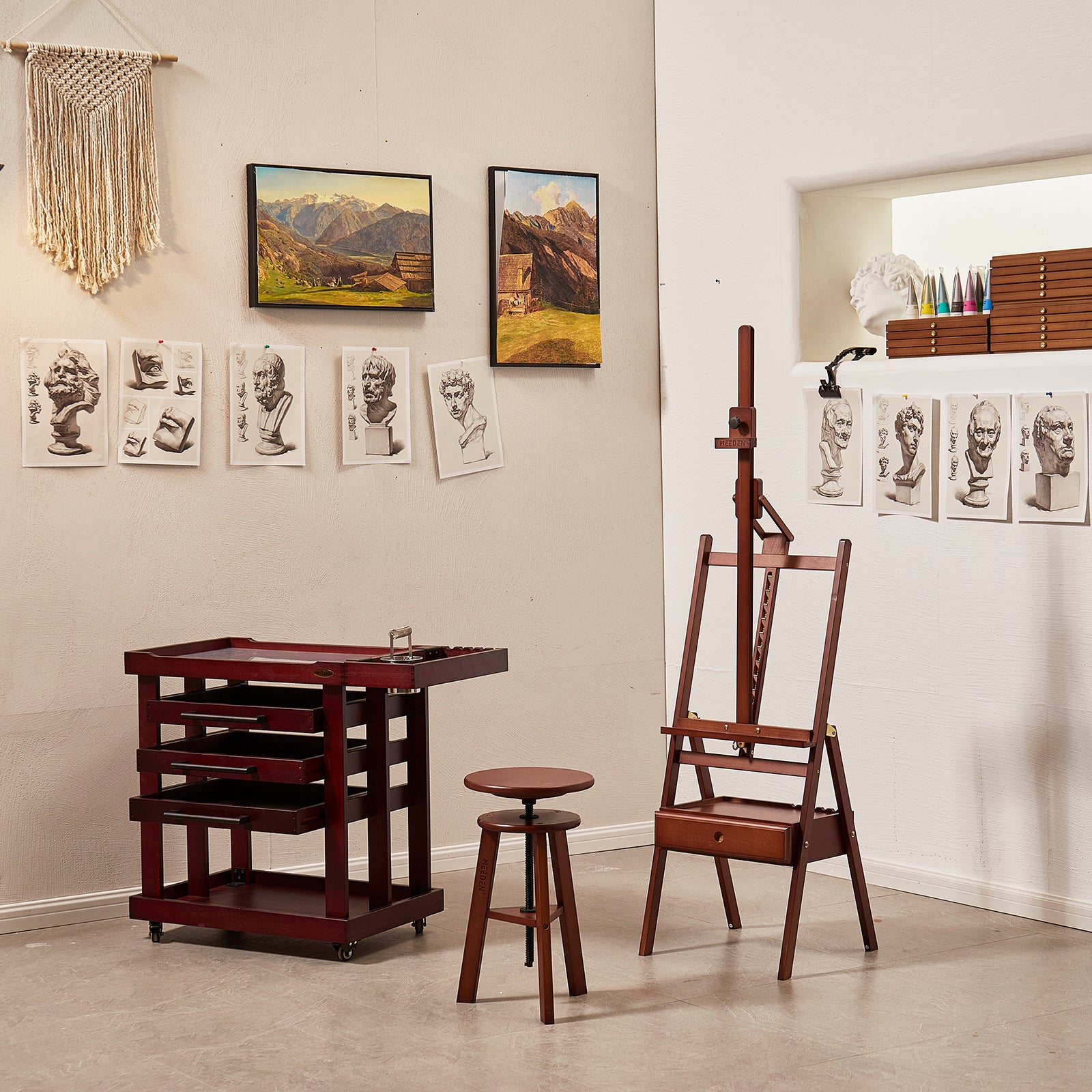 meeden-hj-2a-chevalet-atelier-h-tre-noyer-fonc-cadre-h image 7