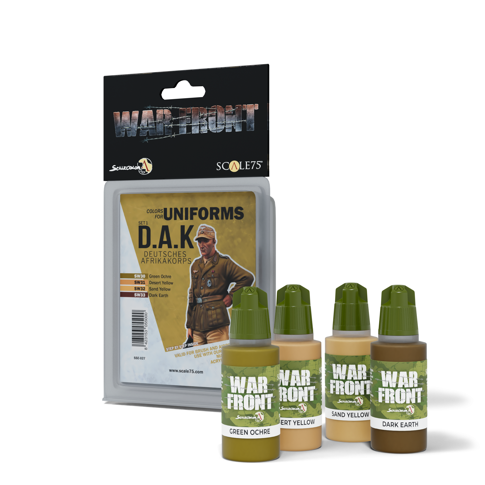 scale75-warfront-dak-set-1-set-4-peintures-afrika-korps image 1