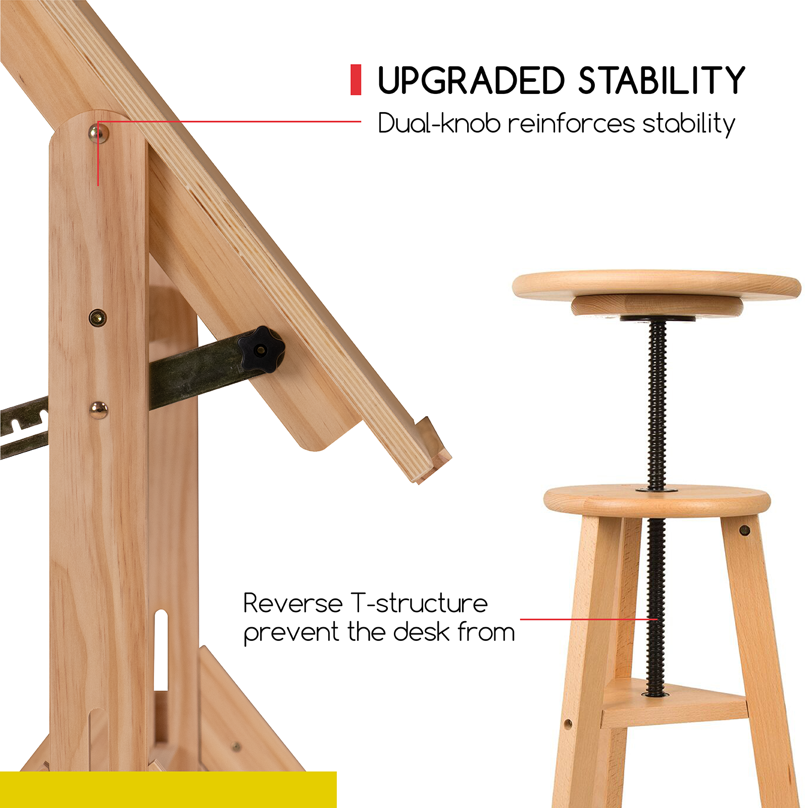 meeden-xsz-2-table-dessin-bois-naturel-tabouret image 8
