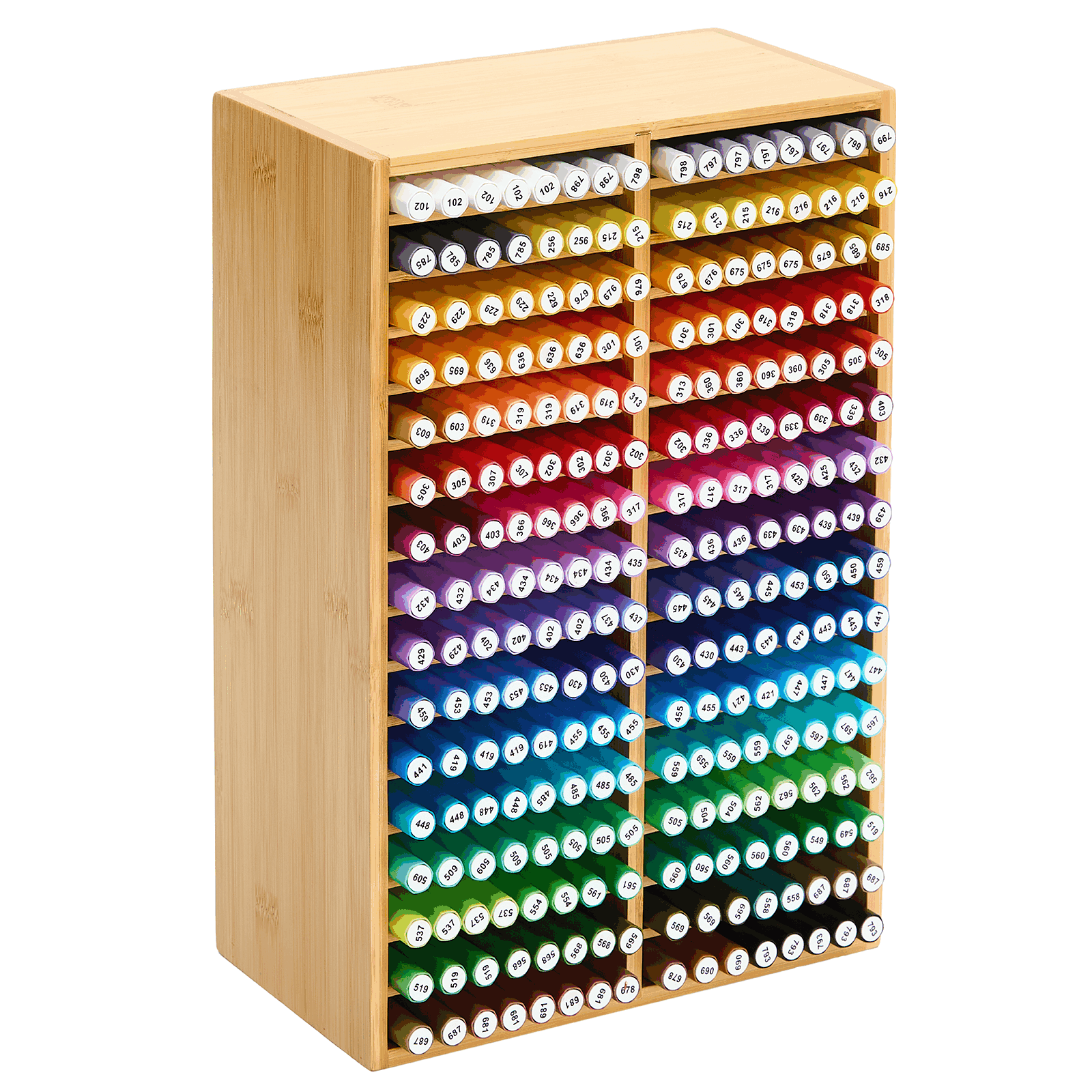meeden-brush-holders-rangement-marqueurs-bambou-32-compartiments-224 image 1