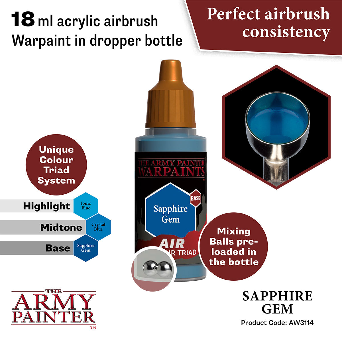 the-army-painter-warpaints-air-sapphire-gem-peinture-a-rographe-bleu image 2