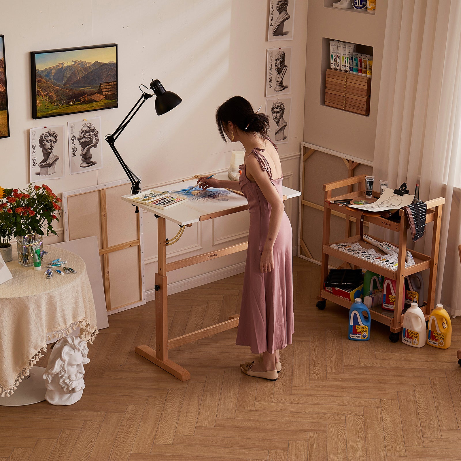 meeden-xsz-5-table-dessin-bois-blanche-inclinable image 6