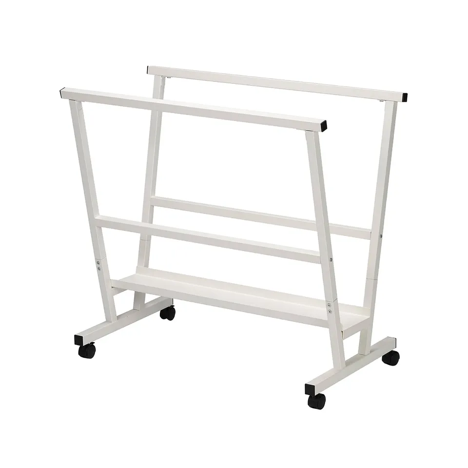 meeden-racks-pr-sentoir-toiles-m-tal-blanc-roulettes image 1