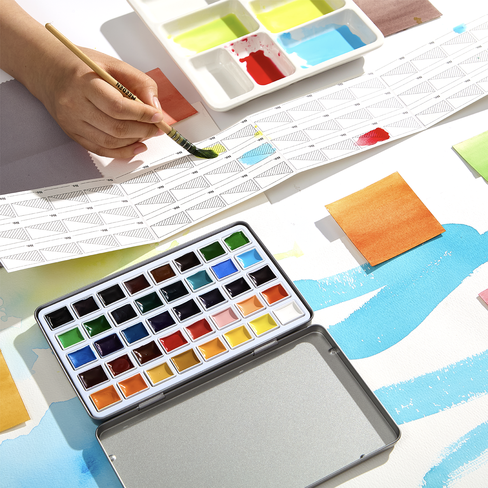 meeden-watercolor-coffret-aquarelle-40-godets-semi-humide-pro image 3