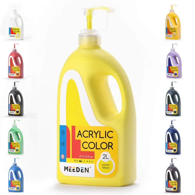 meeden-peinture-acrylique-2l-blanc-titane-pompe image 1