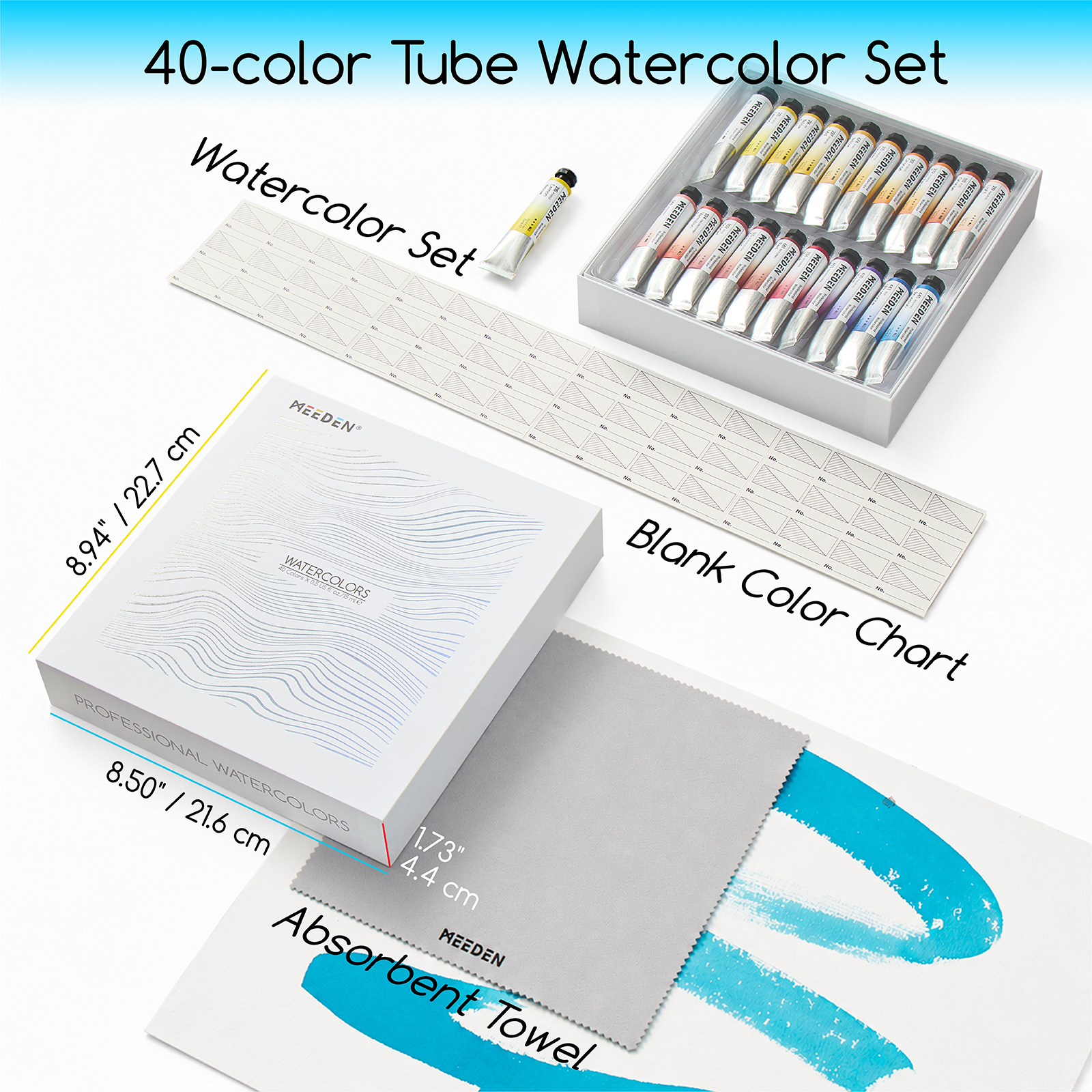 meeden-watercolor-aquarelle-tube-40-x-15-ml-professionnelle image 7