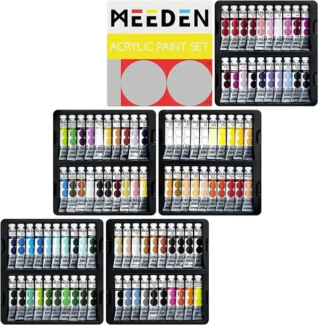 meeden-peinture-acrylique-100-tubes-12-ml-m-tallique-fluo image 1