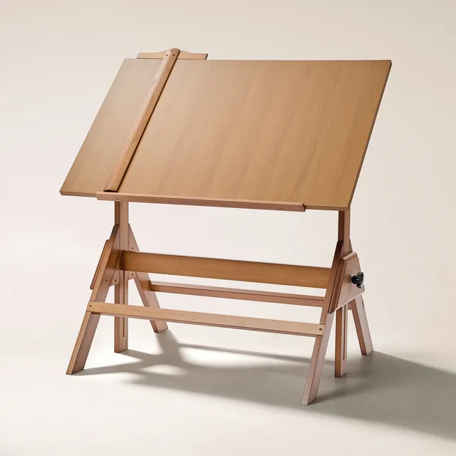 meeden-xsz-2-table-dessin-bois-noyer-tabouret-r-glable image 1