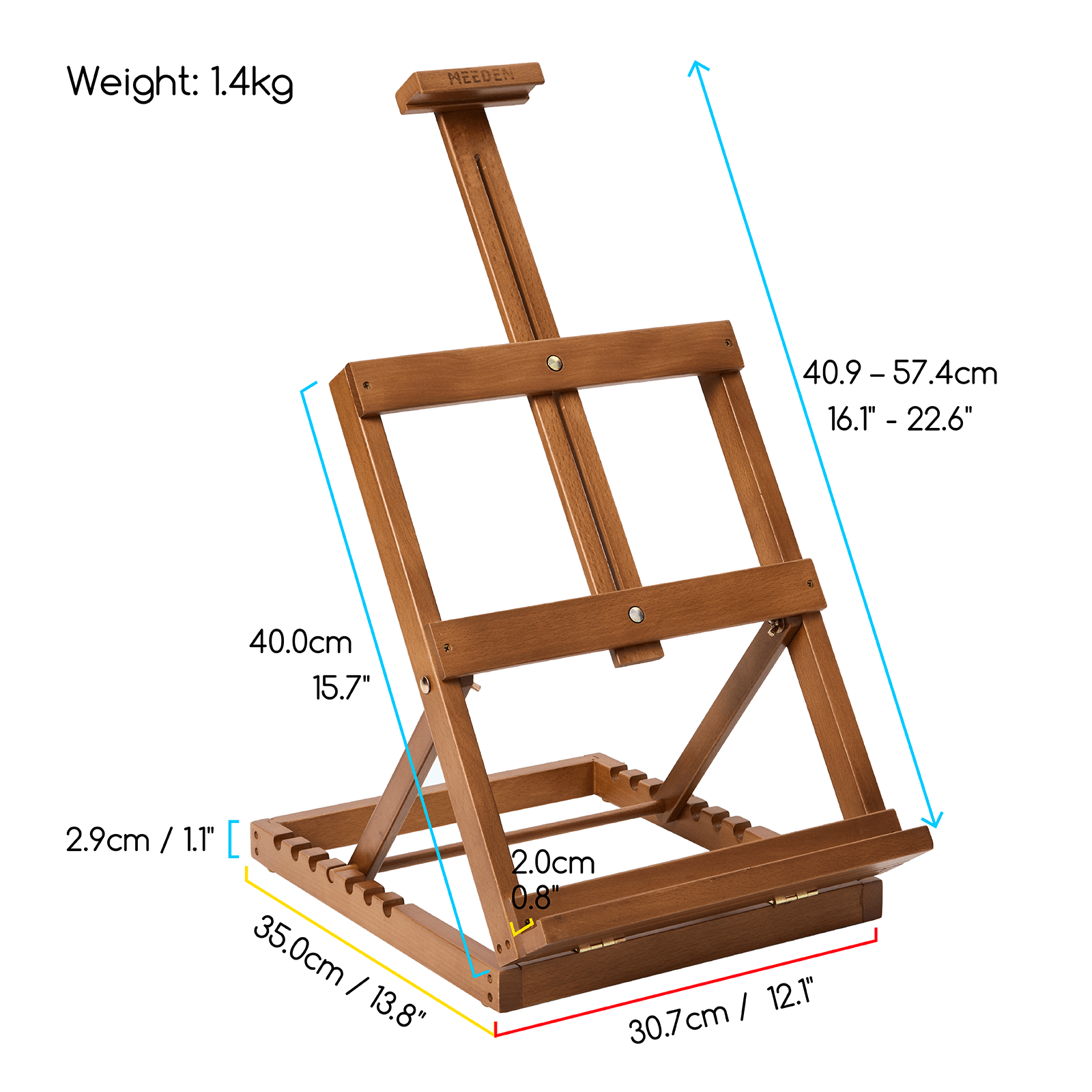 meeden-hj-11-chevalet-de-table-h-noyer-58-cm image 8