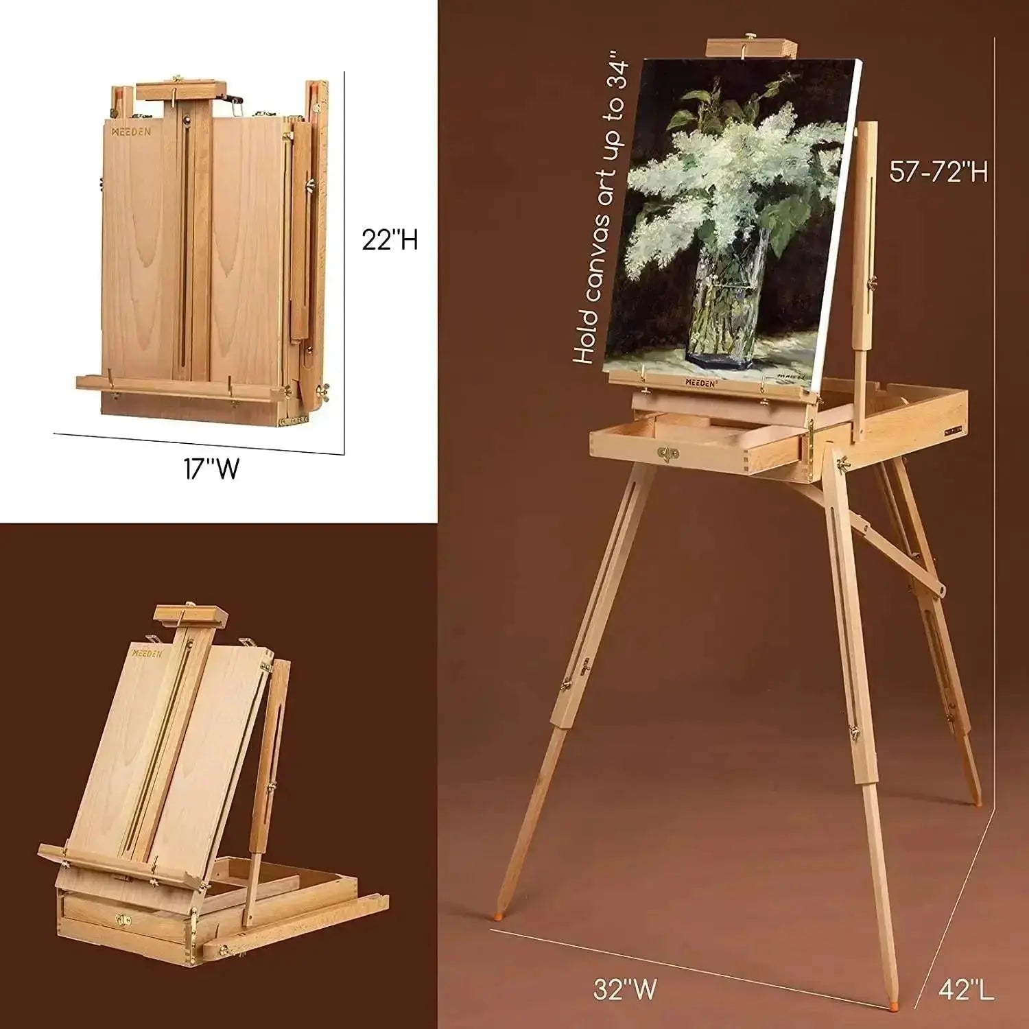 meeden-art-sets-coffret-peinture-acrylique-chevalet-fran-ais image 3