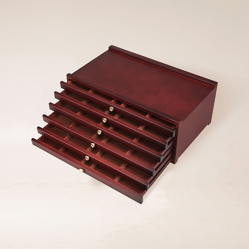 meeden-bo-te-rangement-6-tiroirs-noyer-fonc image 1