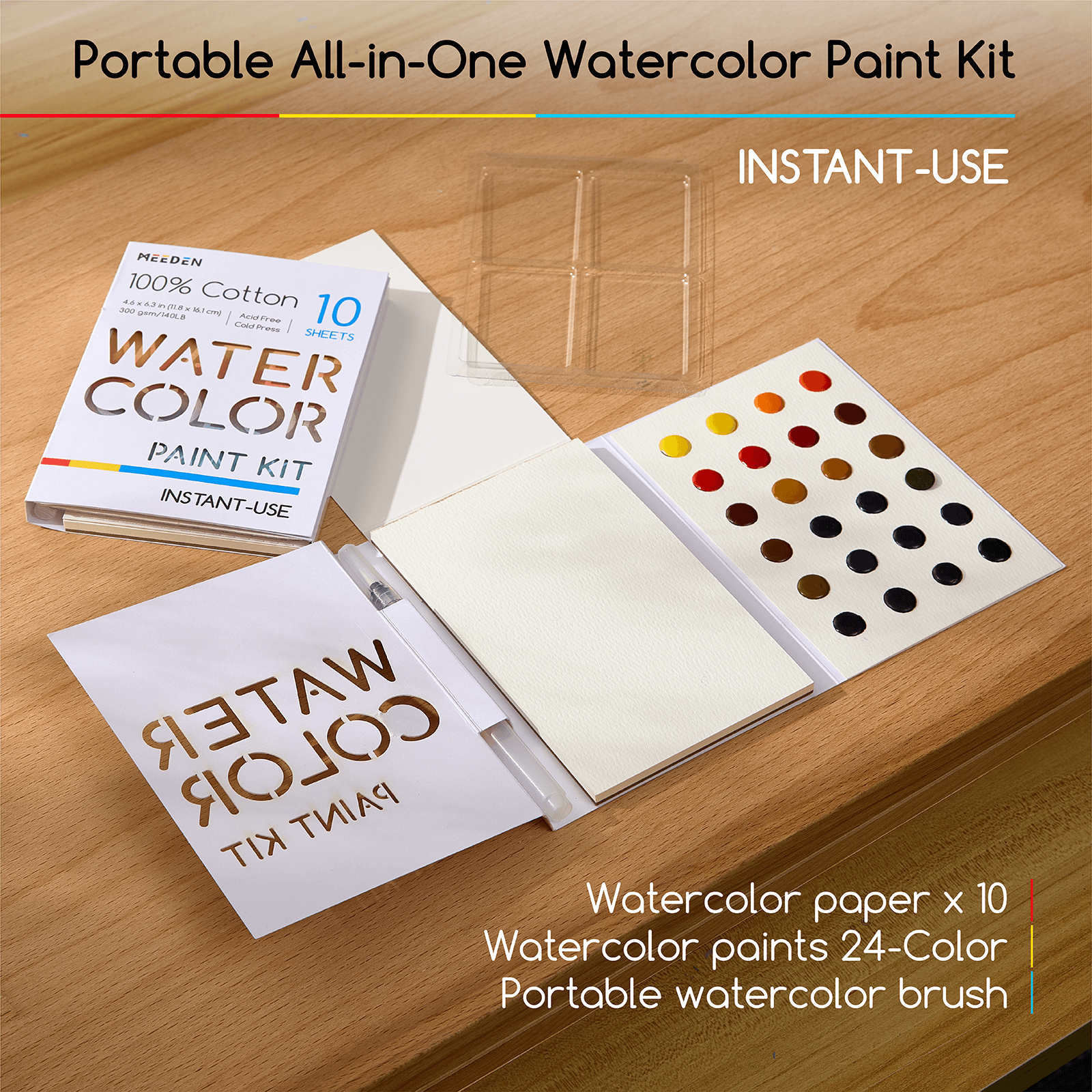 meeden-watercolor-kit-aquarelle-24-couleurs-voyage image 4